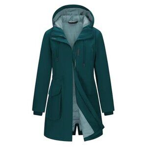 Women's Waterproof Insulated Coats with Hood Long Rain Jackets Thicken